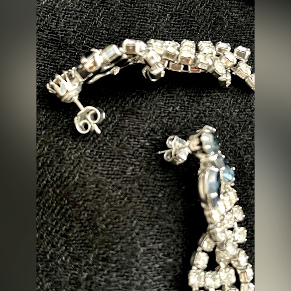 1980’s costume ‘diamond & sapphire’ necklace/earring set - Picture 8 of 8